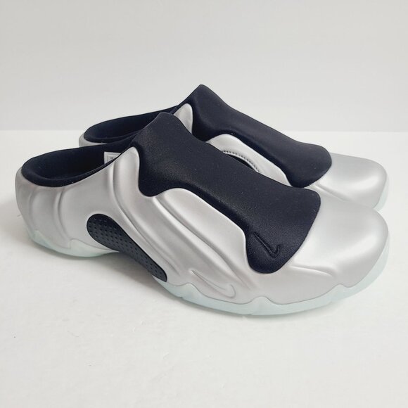 NEW Nike Clogposite Slippers Slides FQ8257-002 Size 9 Silver Chrome Black - Picture 3 of 7